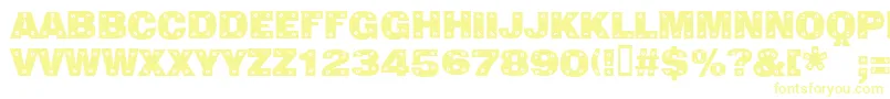 Sans Plate Caps Font – Yellow Fonts on White Background