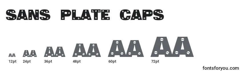 Rozmiary czcionki Sans Plate Caps