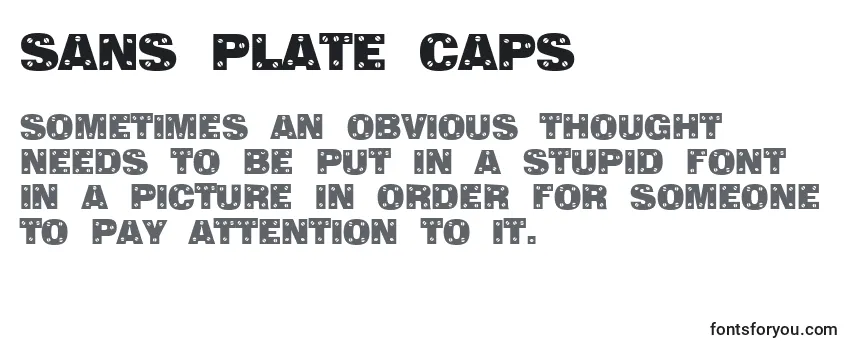 Przegląd czcionki Sans Plate Caps