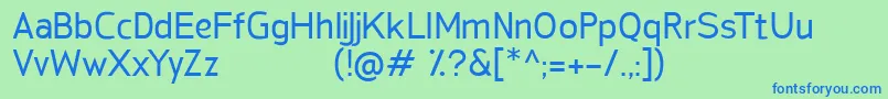 SanFredianoRegular Font – Blue Fonts on Green Background