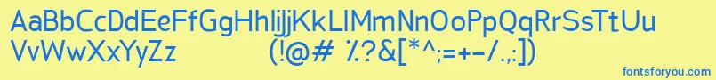 SanFredianoRegular Font – Blue Fonts on Yellow Background