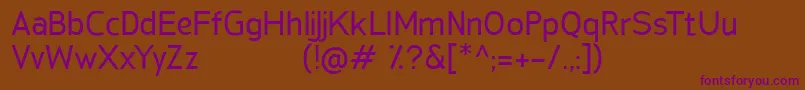 SanFredianoRegular Font – Purple Fonts on Brown Background