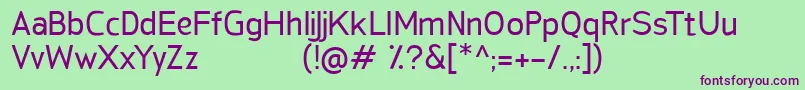 SanFredianoRegular Font – Purple Fonts on Green Background