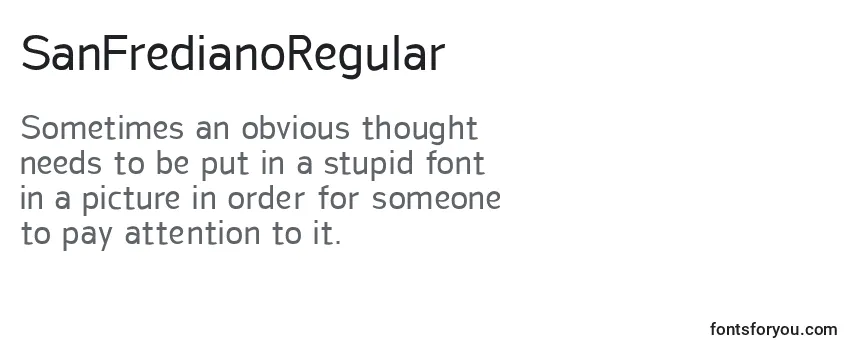 Review of the SanFredianoRegular Font
