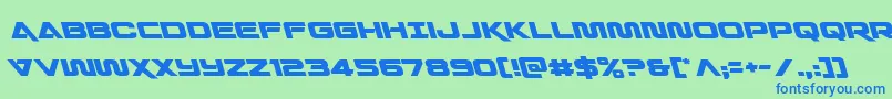 Quarkstormleft Font – Blue Fonts on Green Background