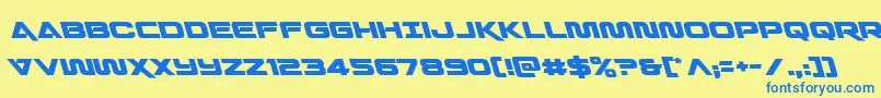 Quarkstormleft Font – Blue Fonts on Yellow Background