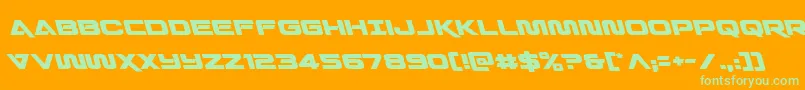 Quarkstormleft Font – Green Fonts on Orange Background