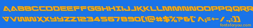 Quarkstormleft Font – Orange Fonts on Blue Background