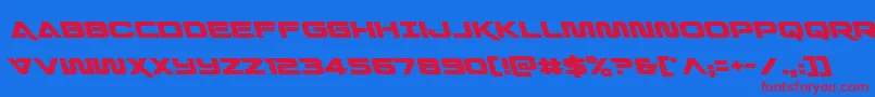 Quarkstormleft Font – Red Fonts on Blue Background