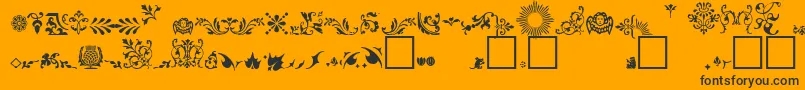 Подробнее о шрифте FleuronsA Шрифт FleuronsA – чёрные шрифты на оранжевом фоне