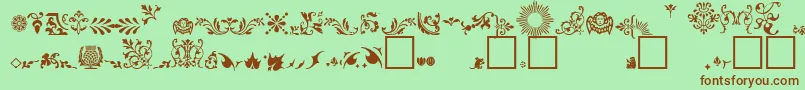 FleuronsA Font – Brown Fonts on Green Background
