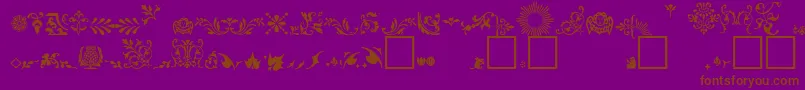 FleuronsA Font – Brown Fonts on Purple Background