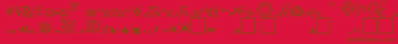 FleuronsA Font – Brown Fonts on Red Background