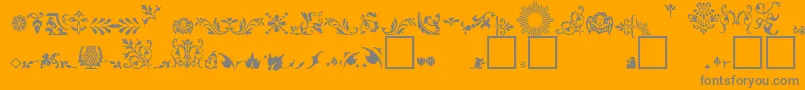 FleuronsA Font – Gray Fonts on Orange Background