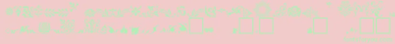 FleuronsA Font – Green Fonts on Pink Background