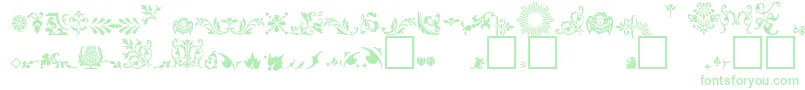 FleuronsA Font – Green Fonts on White Background