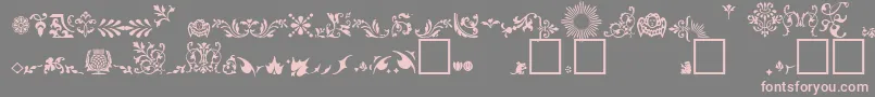 FleuronsA Font – Pink Fonts on Gray Background