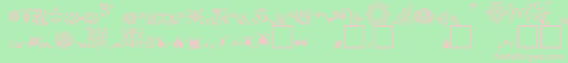 フォントFleuronsA – 緑の背景にピンクのフォント