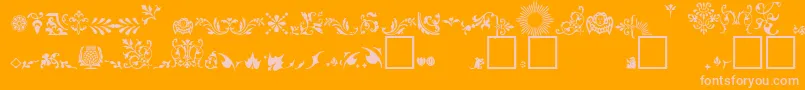 FleuronsA Font – Pink Fonts on Orange Background