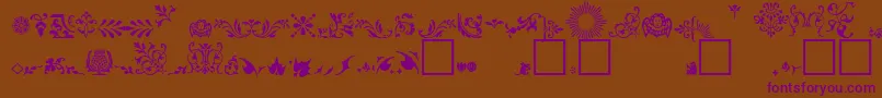 FleuronsA Font – Purple Fonts on Brown Background