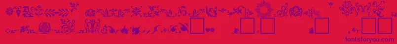 FleuronsA Font – Purple Fonts on Red Background