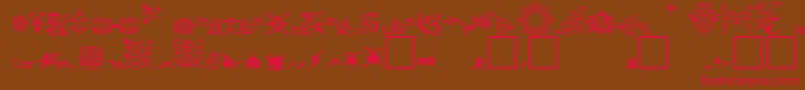 FleuronsA Font – Red Fonts on Brown Background