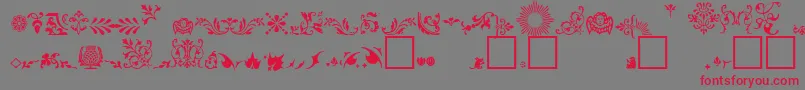 More about FleuronsA Font FleuronsA Font – Red Fonts on Gray Background