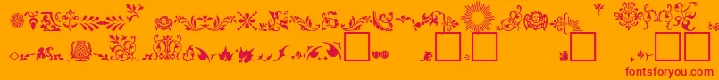 FleuronsA Font – Red Fonts on Orange Background
