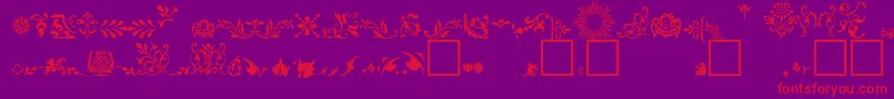 FleuronsA Font – Red Fonts on Purple Background