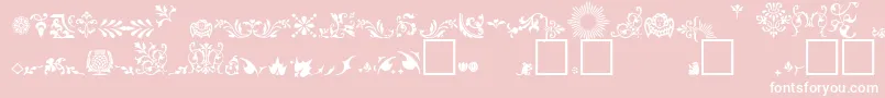 Czcionka FleuronsA – białe czcionki na różowym tle