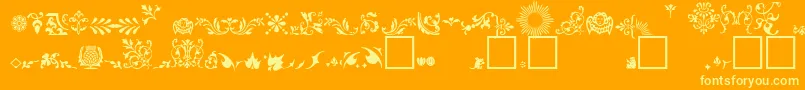 Czcionka FleuronsA – żółte czcionki na pomarańczowym tle