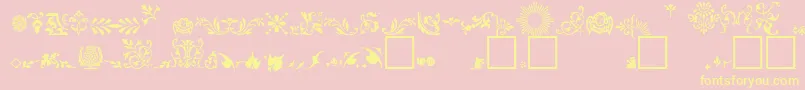 FleuronsA Font – Yellow Fonts on Pink Background