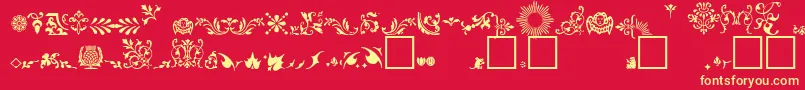 FleuronsA Font – Yellow Fonts on Red Background