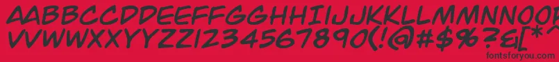JackArmstrongItalic Font – Black Fonts on Red Background