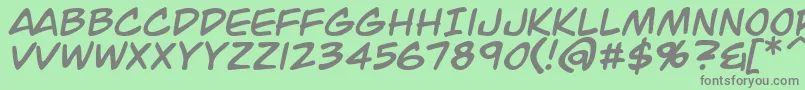 JackArmstrongItalic-Schriftart – Graue Schriften auf grünem Hintergrund