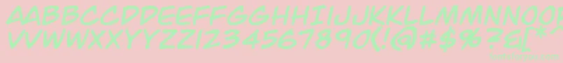 Шрифт JackArmstrongItalic – зелёные шрифты на розовом фоне