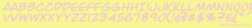 JackArmstrongItalic Font – Pink Fonts on Yellow Background