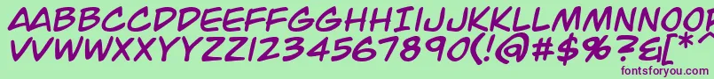 JackArmstrongItalic Font – Purple Fonts on Green Background