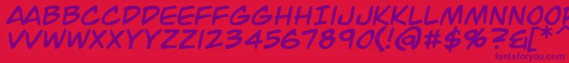 JackArmstrongItalic Font – Purple Fonts on Red Background