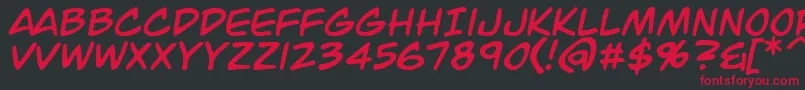 JackArmstrongItalic Font – Red Fonts on Black Background