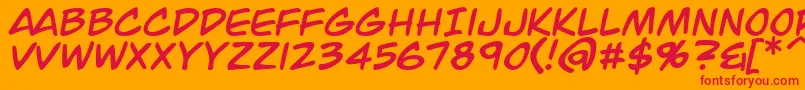 JackArmstrongItalic Font – Red Fonts on Orange Background