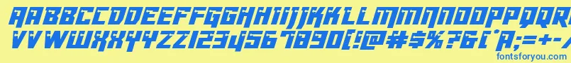 Dangerbotital Font – Blue Fonts on Yellow Background