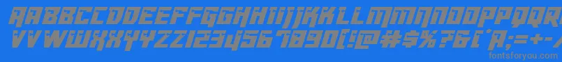 Dangerbotital Font – Gray Fonts on Blue Background