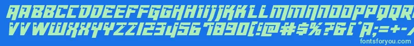 Dangerbotital Font – Green Fonts on Blue Background