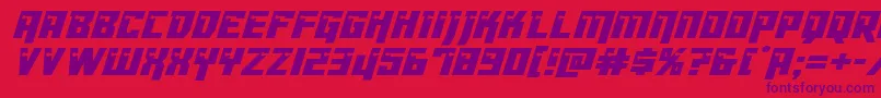 Dangerbotital Font – Purple Fonts on Red Background