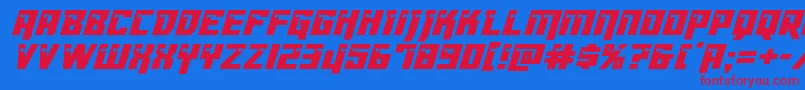 Dangerbotital Font – Red Fonts on Blue Background