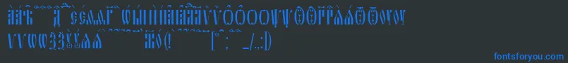 SlavjanicKucs Font – Blue Fonts on Black Background