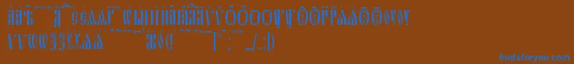 SlavjanicKucs Font – Blue Fonts on Brown Background