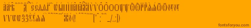 SlavjanicKucs Font – Brown Fonts on Orange Background