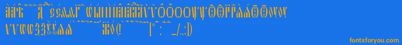 SlavjanicKucs Font – Orange Fonts on Blue Background